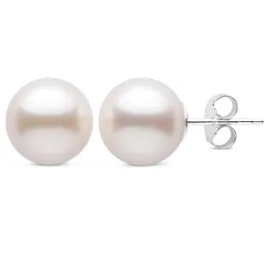 10.0-11.0 mm White Freshadama Freshwater Pearl Stud Earrings