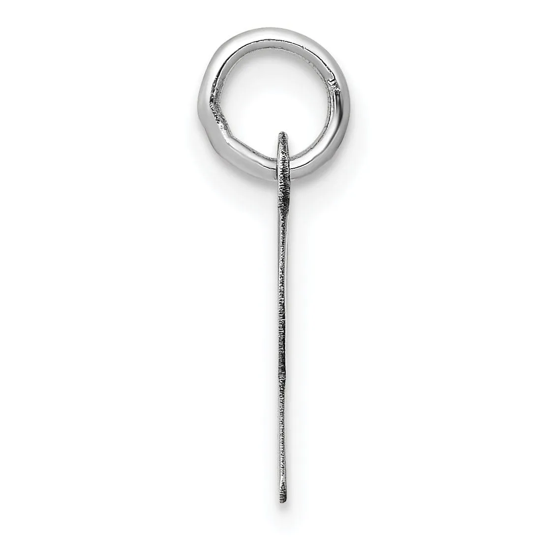 14k White Gold Small Slanted Block Letter R Initial Pendant