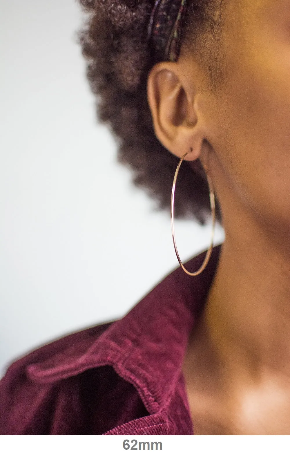 14k Yellow Gold Endless Hoop Earrings (1.2mm Tube), Extra Large Sizes