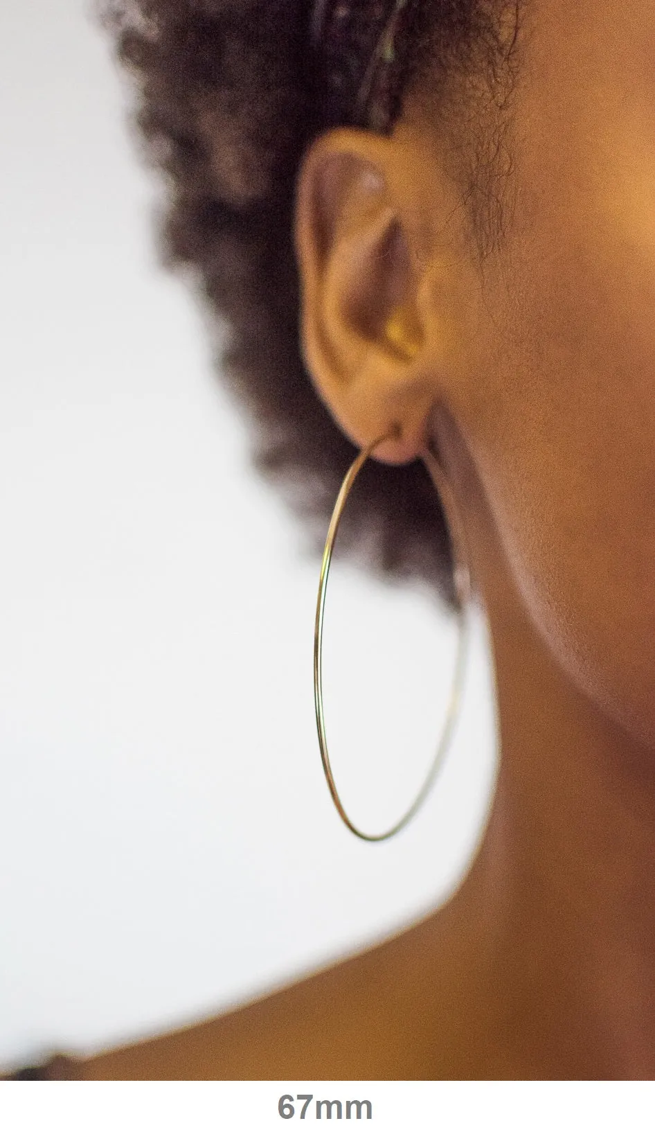 14k Yellow Gold Endless Hoop Earrings (1.2mm Tube), Extra Large Sizes