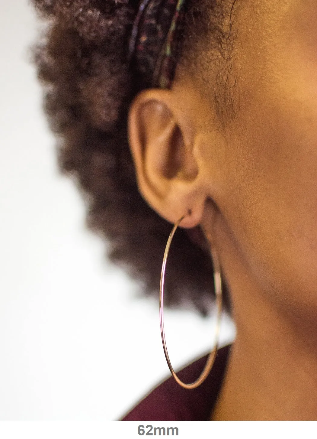14k Yellow Gold Endless Hoop Earrings (1.2mm Tube), Extra Large Sizes