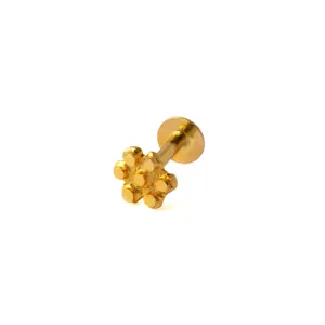 18k Gold Flower Flat Back Stud