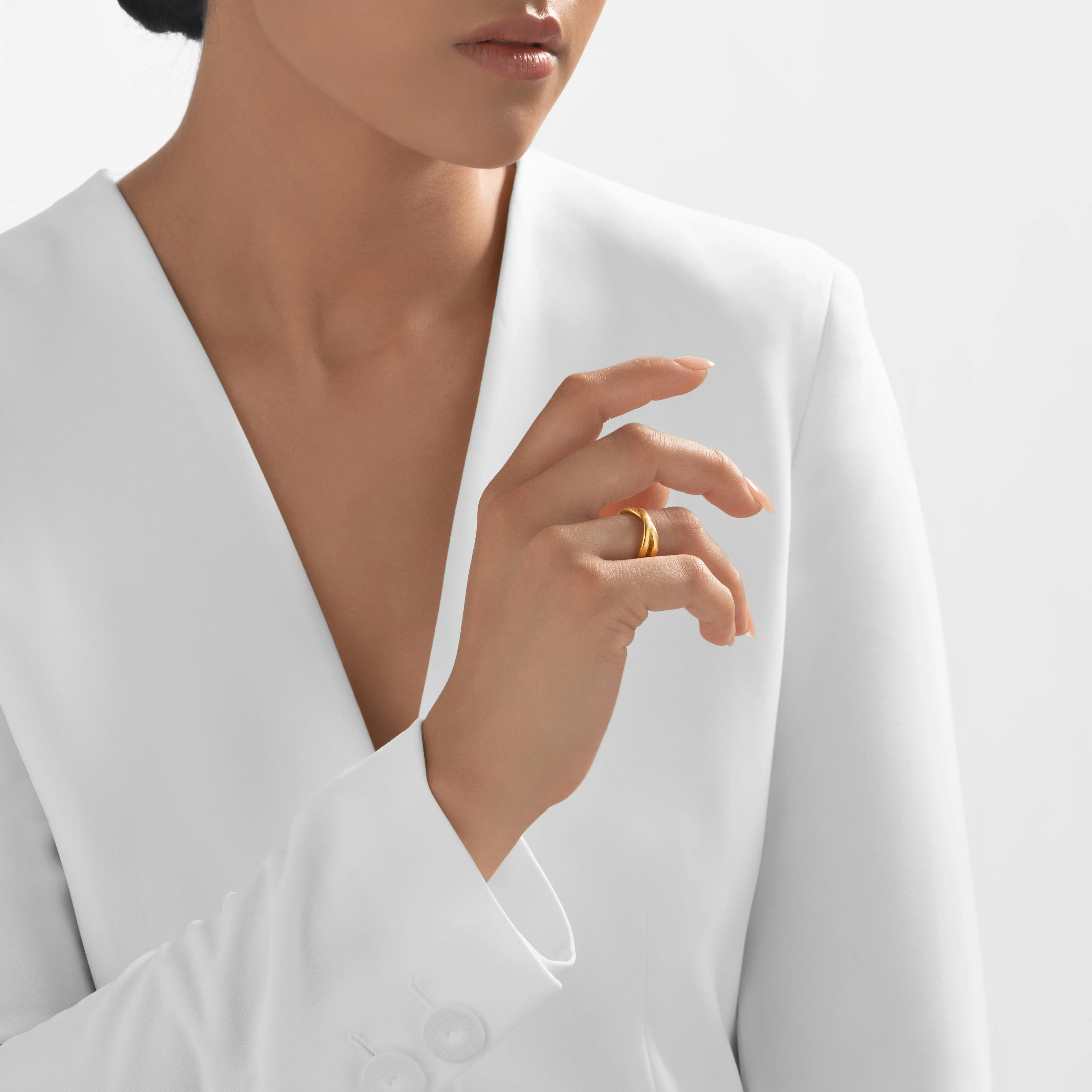24Kt Gold Modern Crossover Ring