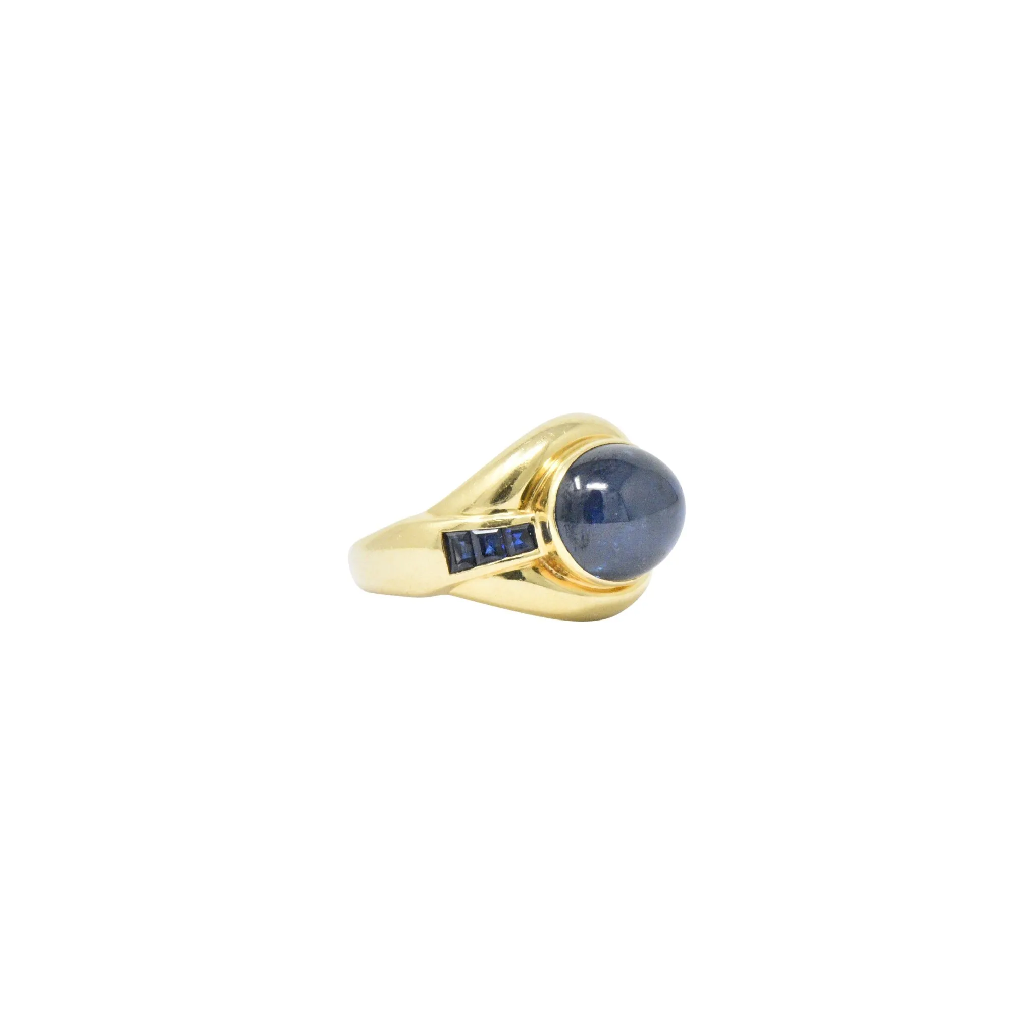 8.00CTS Sapphire & 18K Gold Vintage Ring