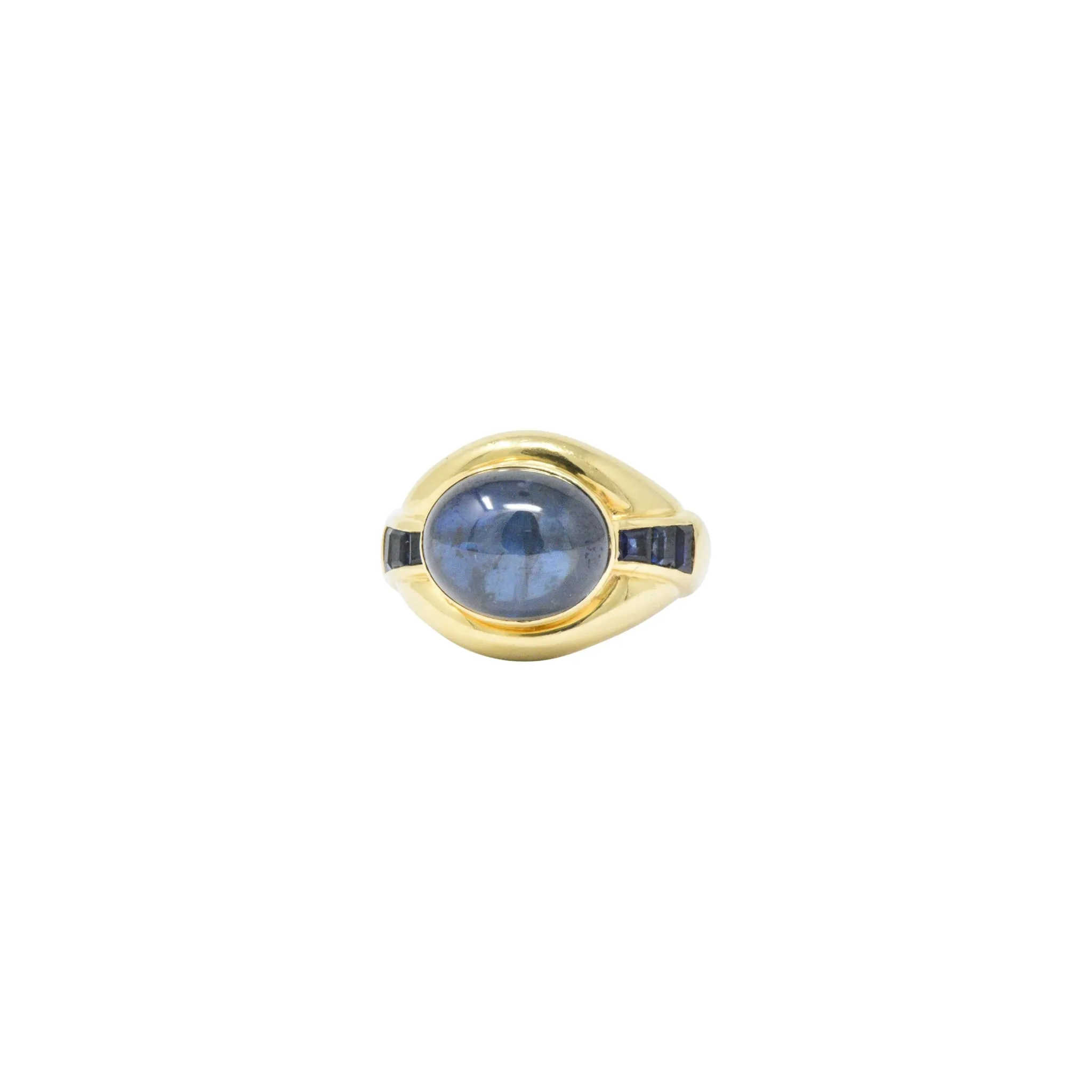 8.00CTS Sapphire & 18K Gold Vintage Ring