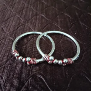 925 Silver Designer Unisex Openable Baby Bangle Set (Design 133)