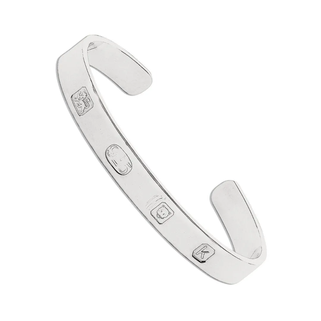 925 Sterling Silver 8mm Solid Hallmark Torque Bangle 26.0g