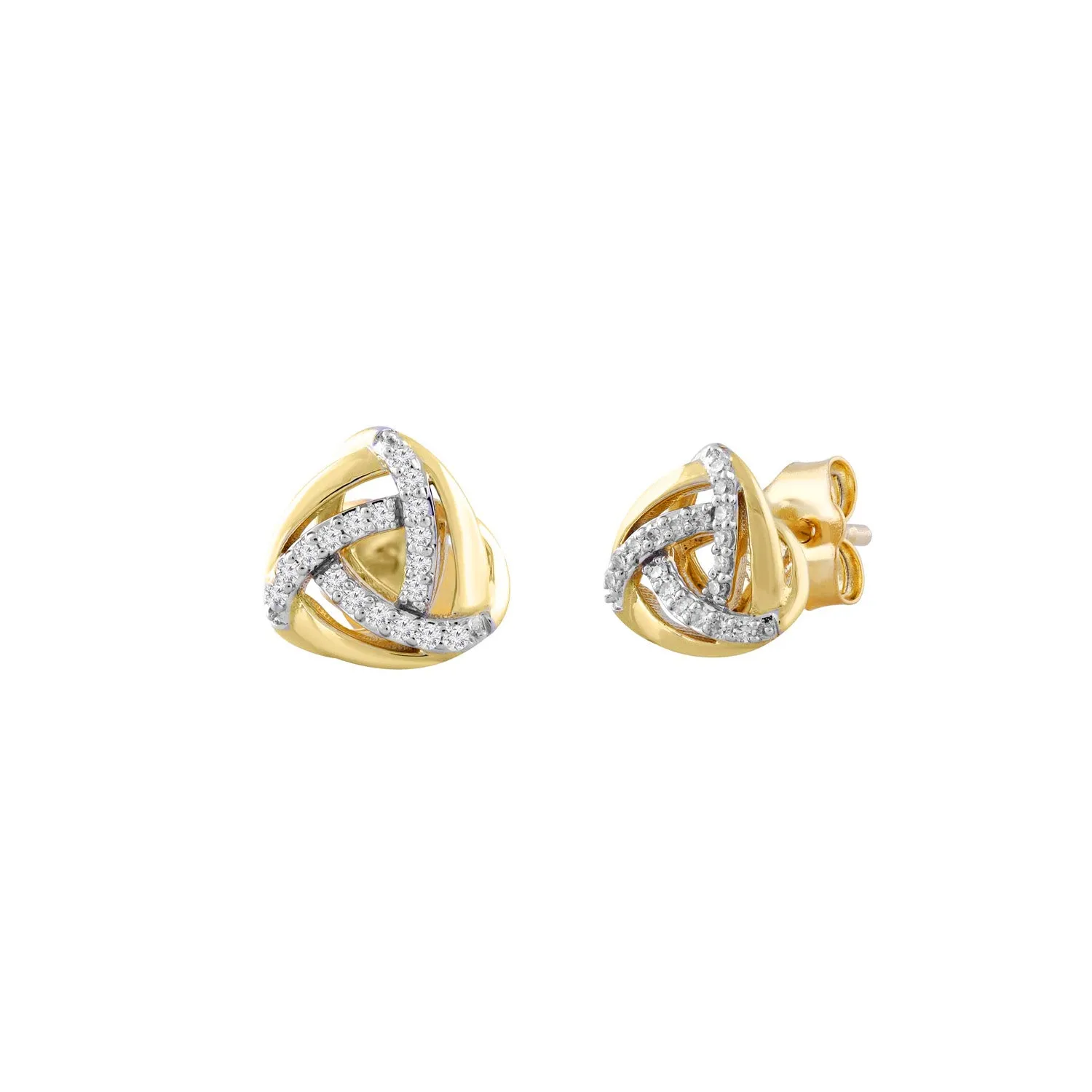 9K Yellow Gold Tdw. 0.1ct Diamond Earrings - 20710972