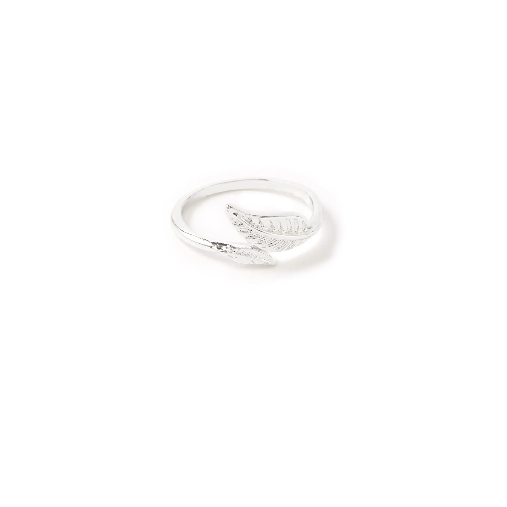 Accessorize London Women's Silver set of 2 Leaf Wrap Ring-Large