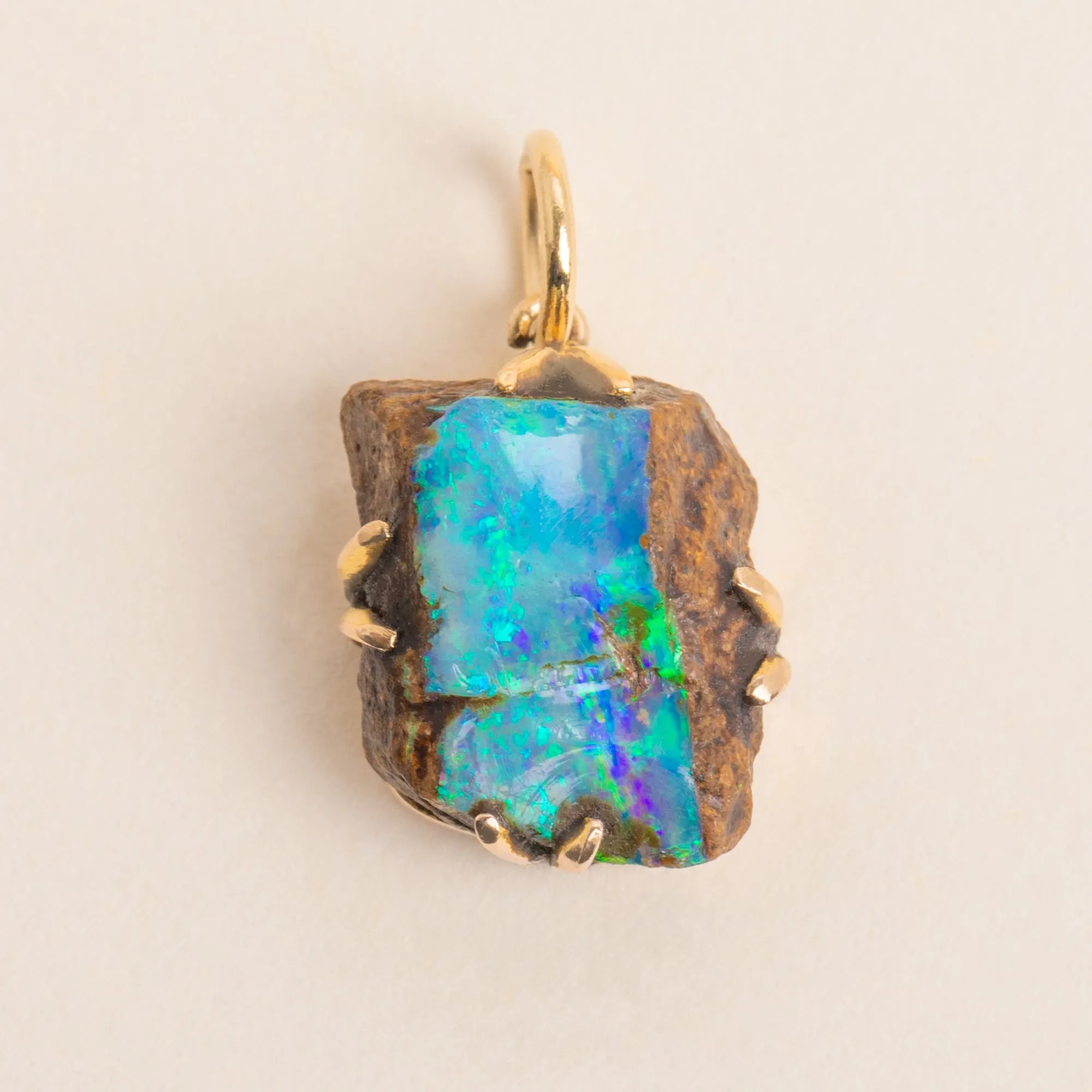 Antique 9ct Gold Boulder Opal Pendant