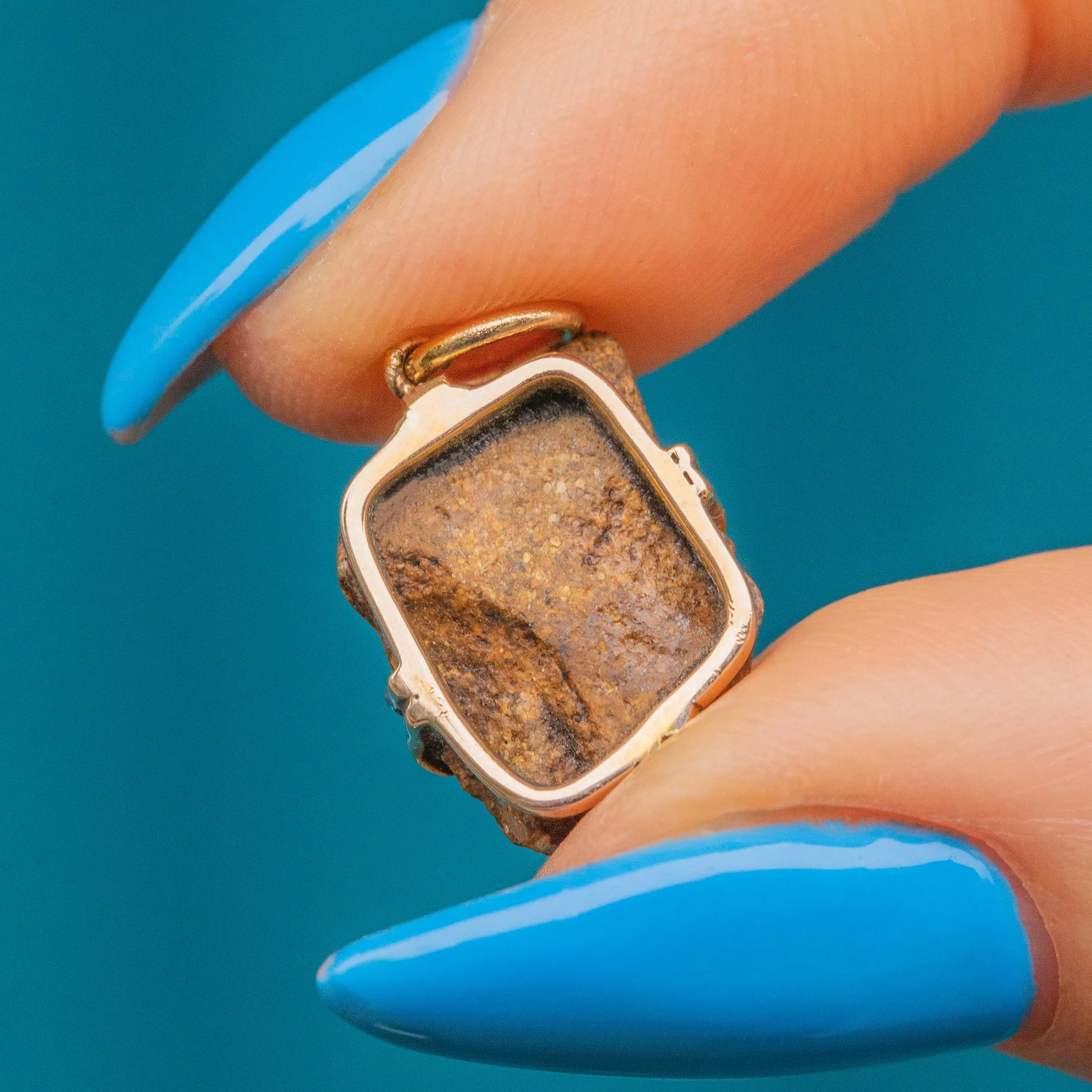 Antique 9ct Gold Boulder Opal Pendant
