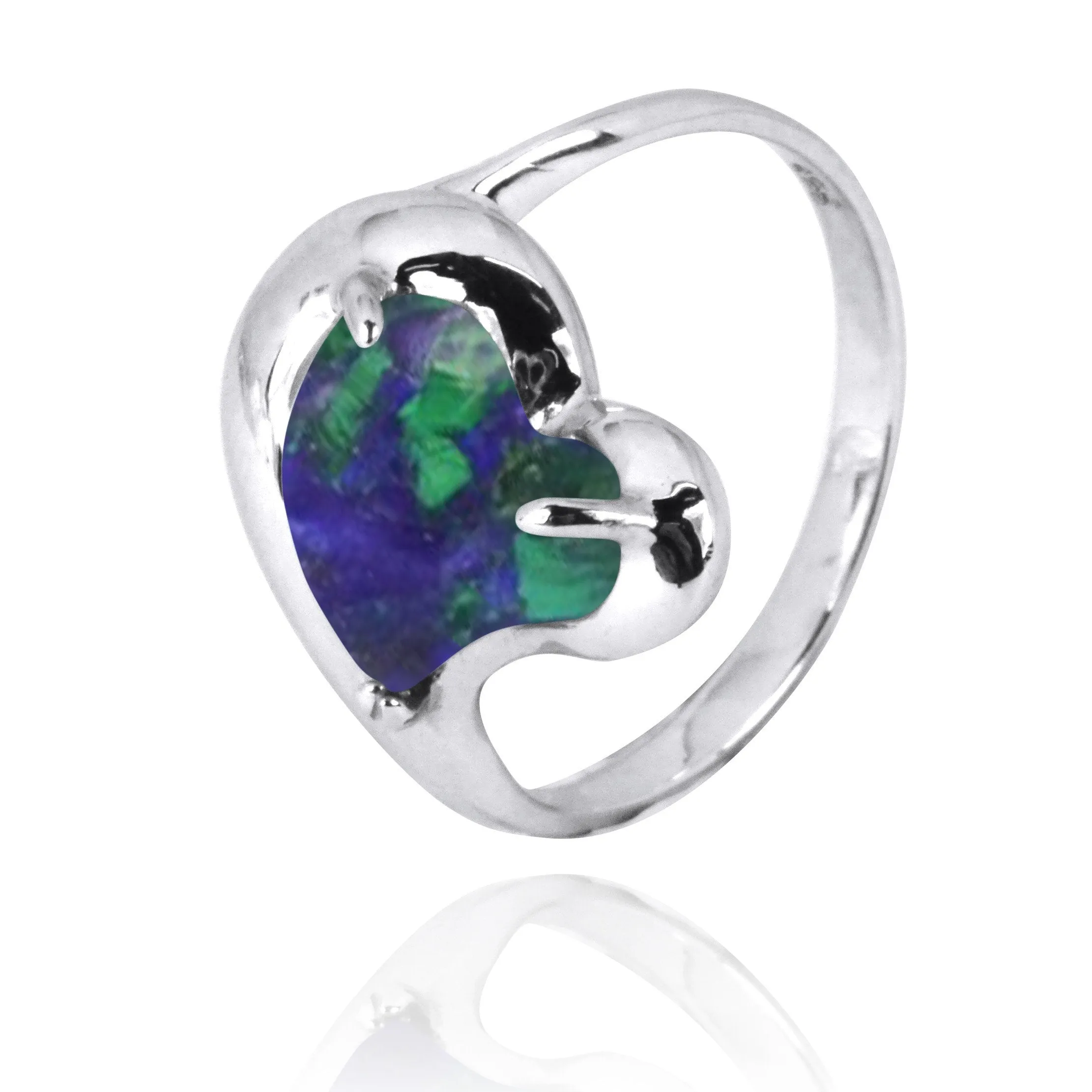 Azurite Malachite  Cocktail Ring