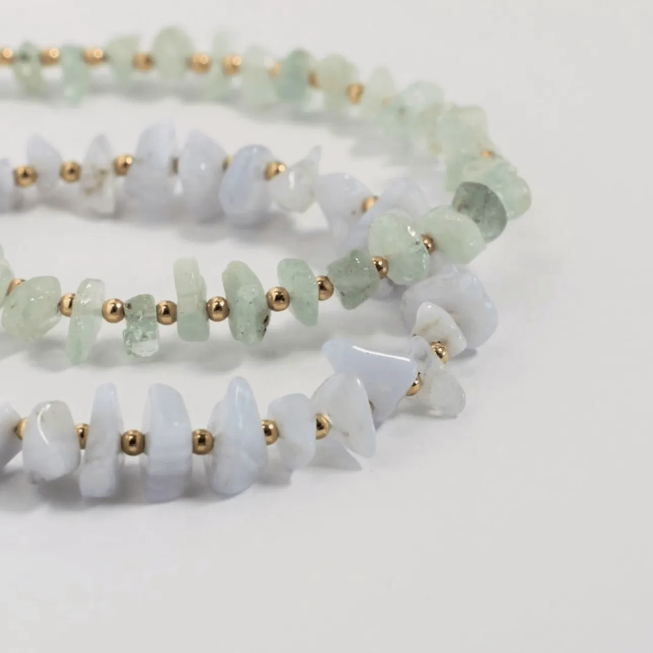 Beachy Gemstone And Gold Bracelet