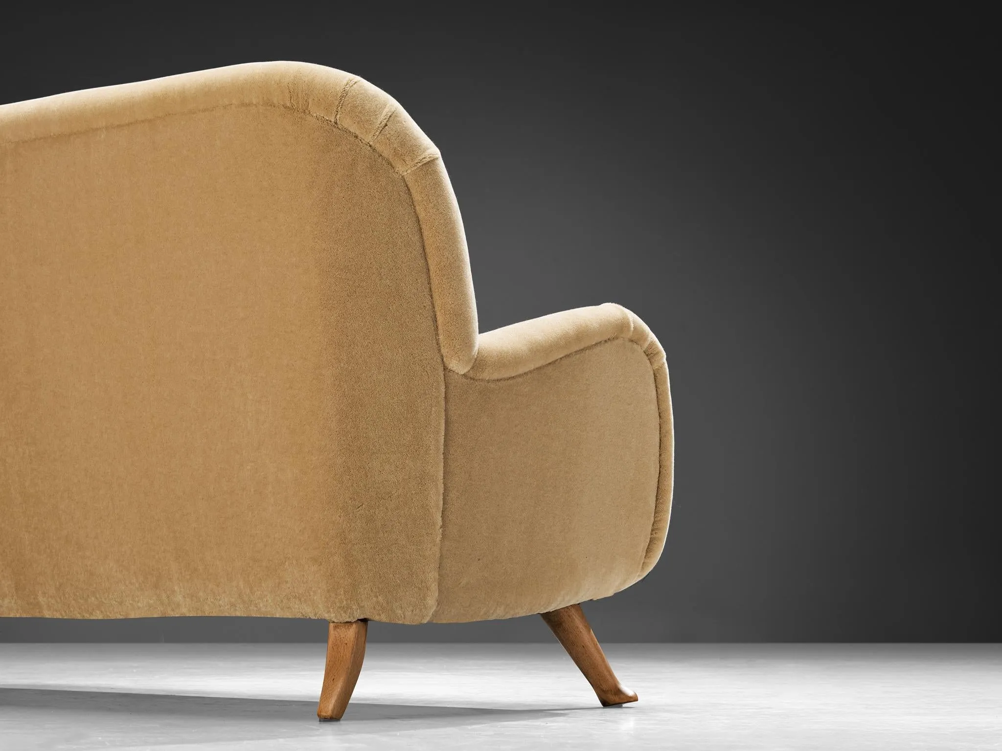 Berga Mobler Sofa in Beige Mohair Upholstery