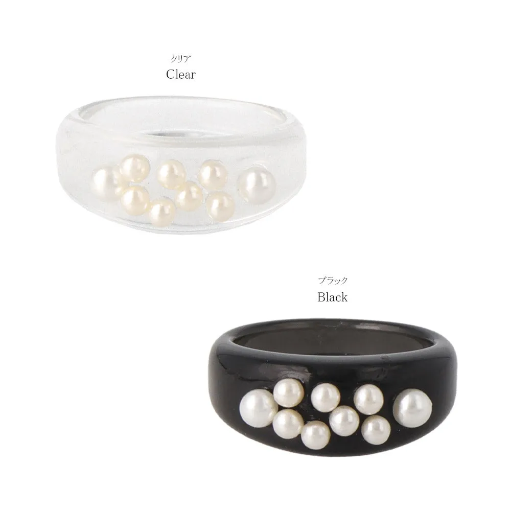 Bubble Pearl Acrylic Band Ring