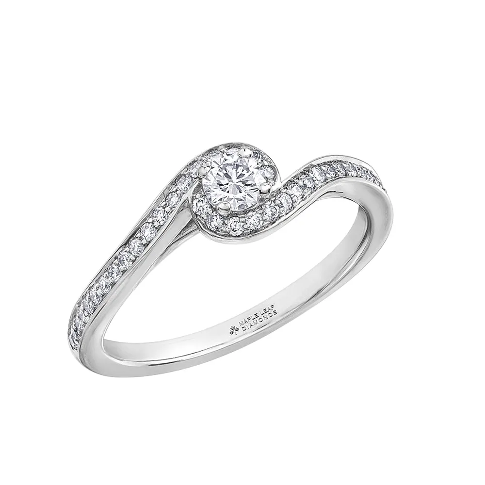 Canadian Curve Bypass Diamond Engagement Ring
