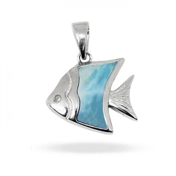 Caribbean Larimar Tropical Fish Pendant