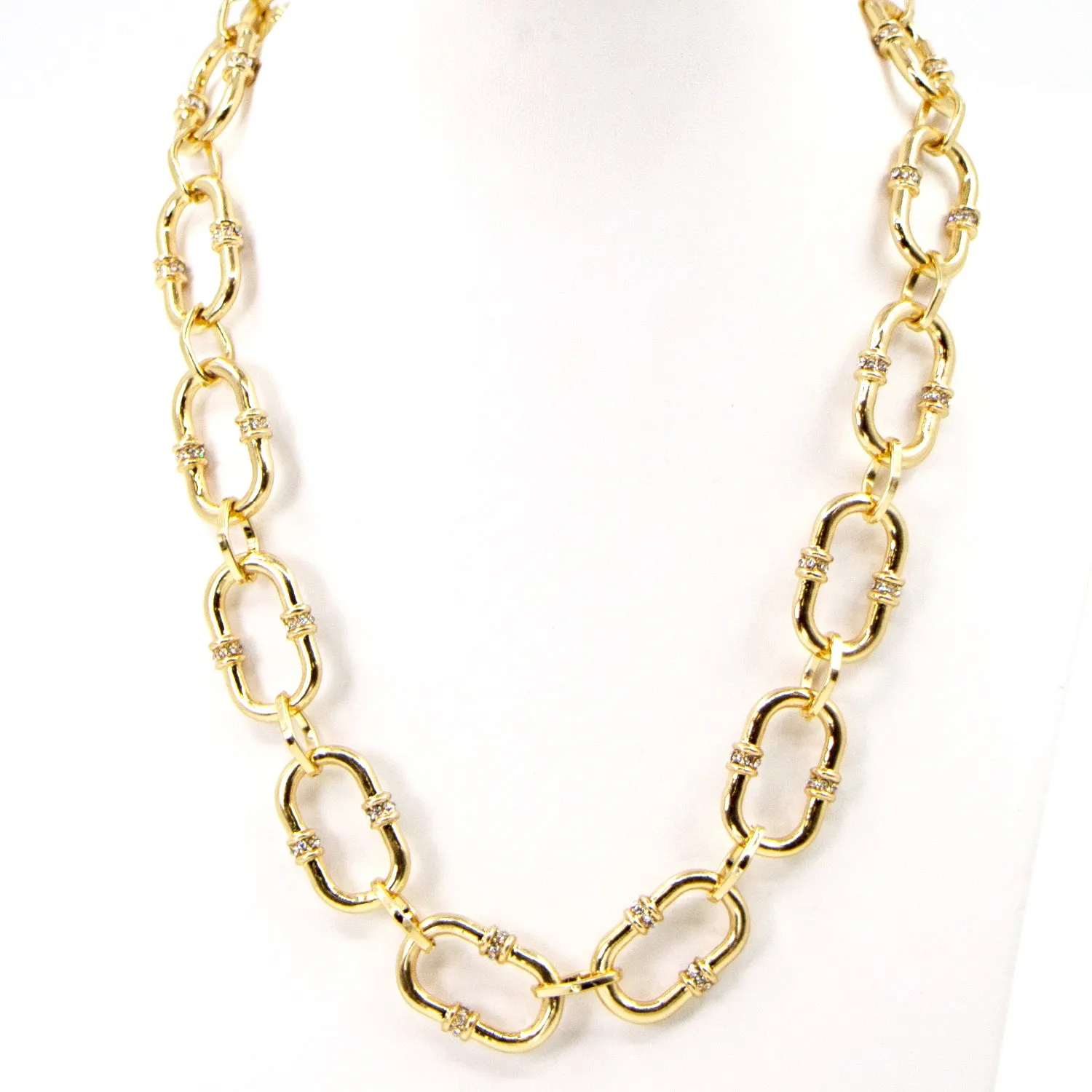 Chunky chain necklace with crystal detail