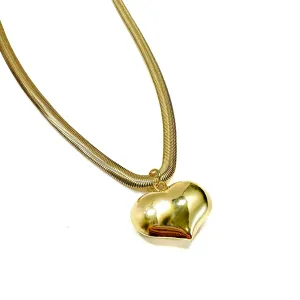 Chunky Puffy Bubble Heart Necklace