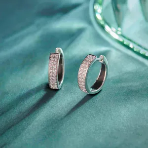 Classic Two Line Diamond Hoops