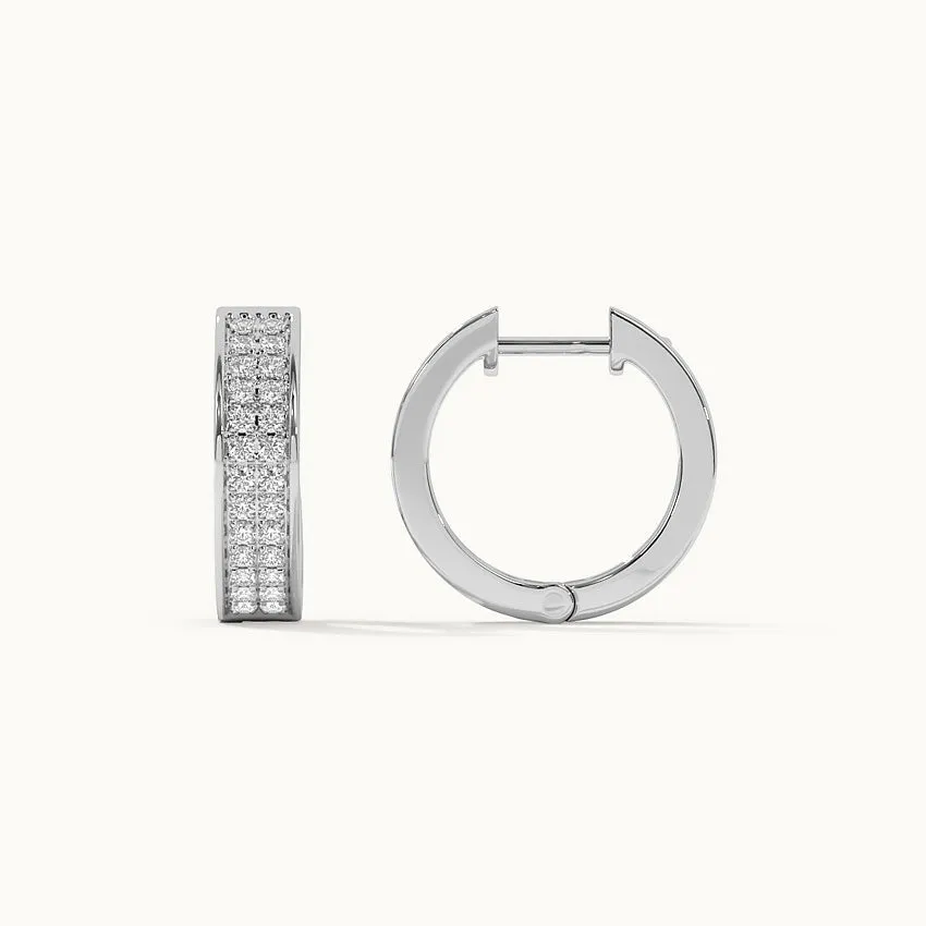 Classic Two Line Diamond Hoops