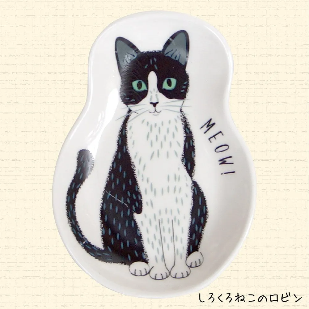 Concept Japan: Accessory Dish Black White Cat