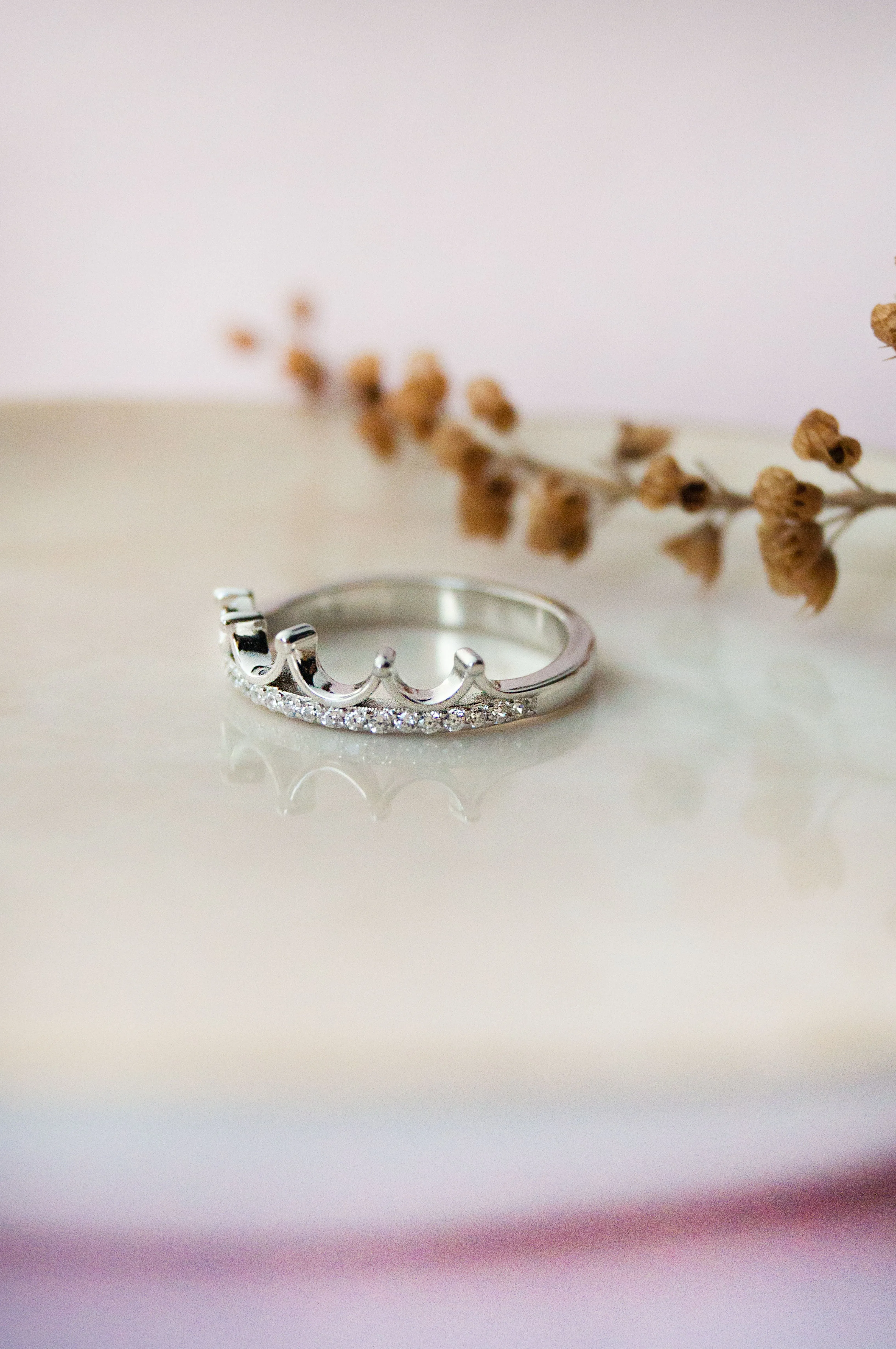 Crown Rose Gold Plated Sterling Silver Ring