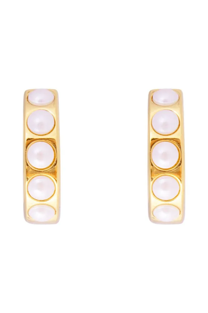 Crystal Pearl Midi Hoops