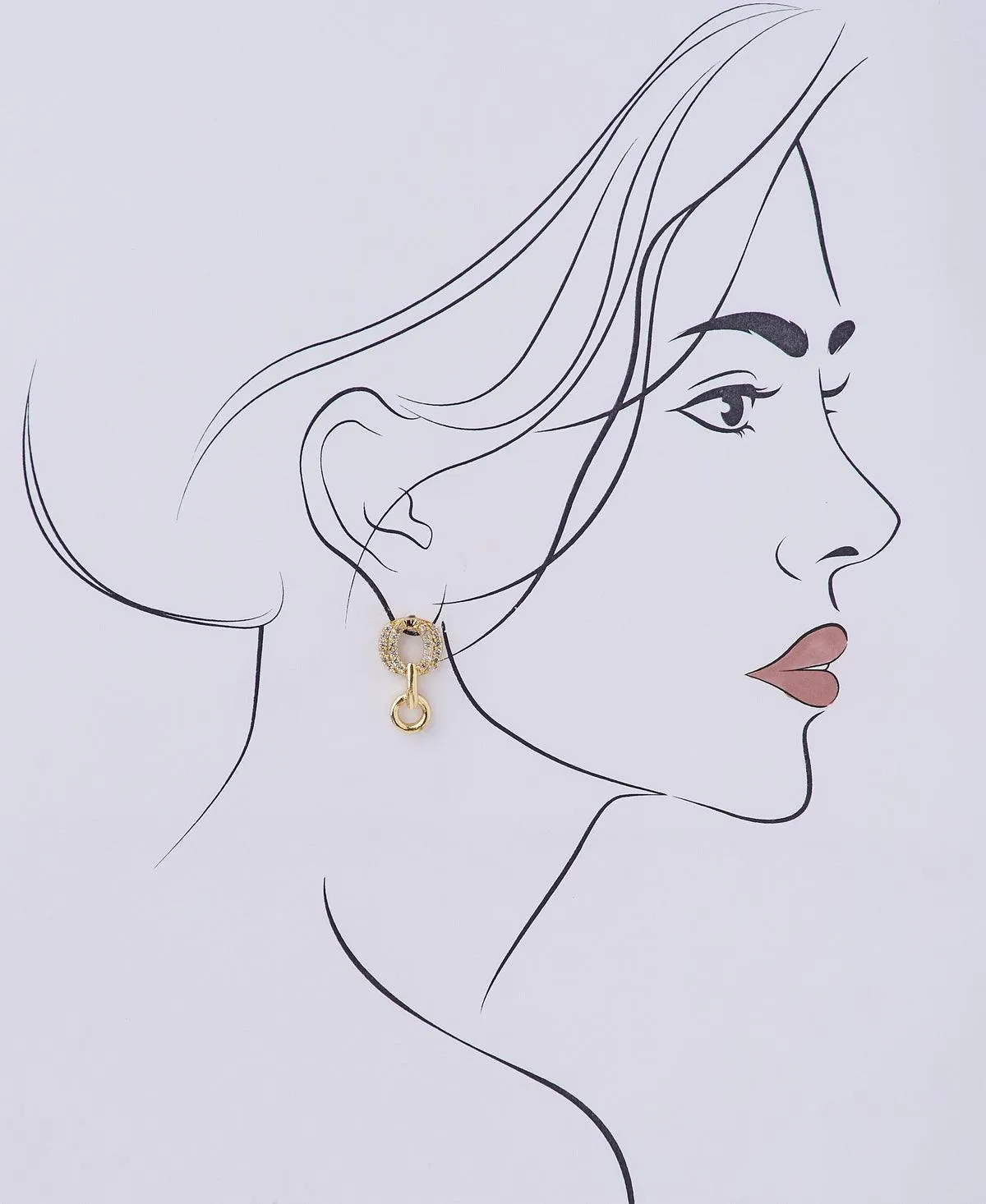 Delicate Stone Studded Stud Earring