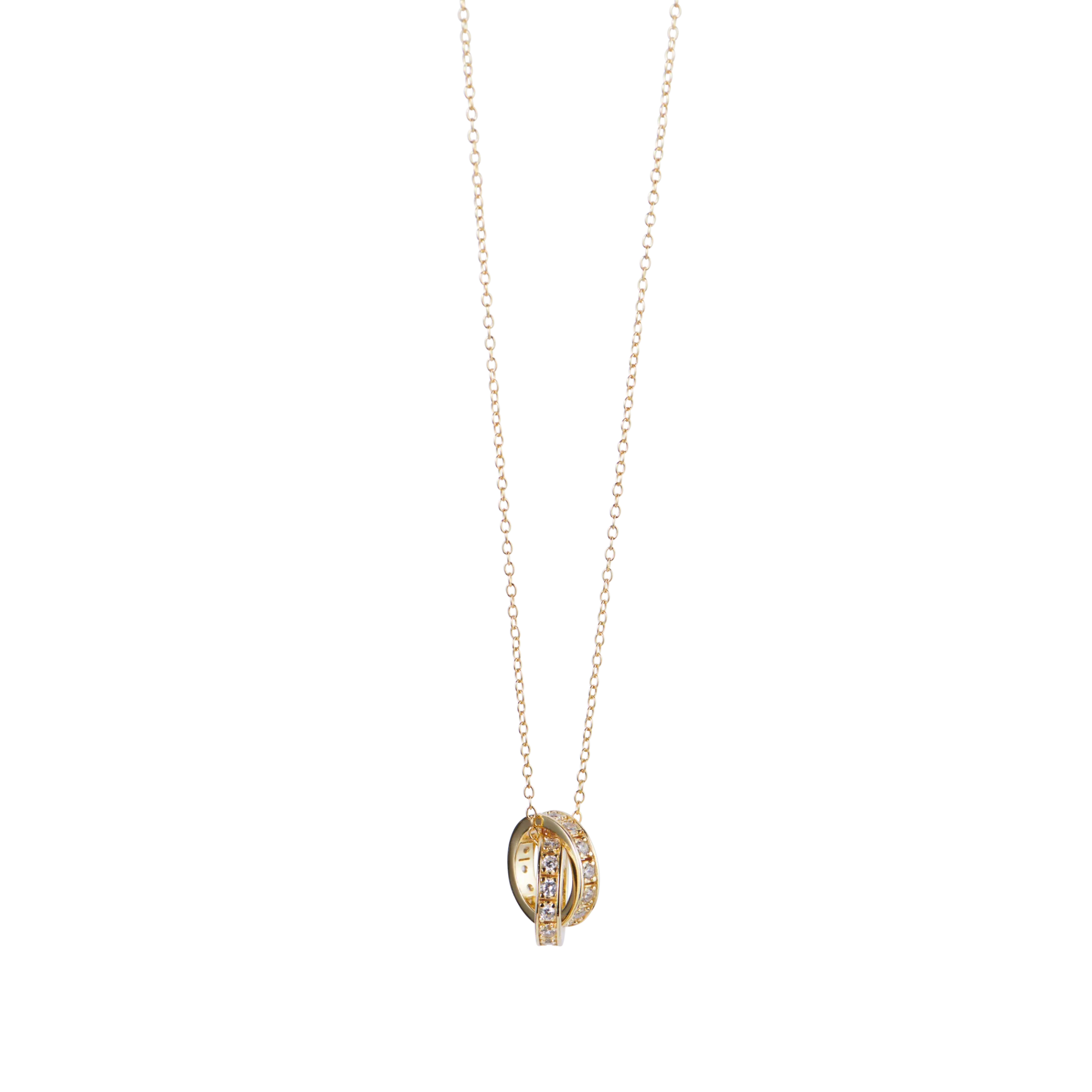 Double Ring Pendant Necklace