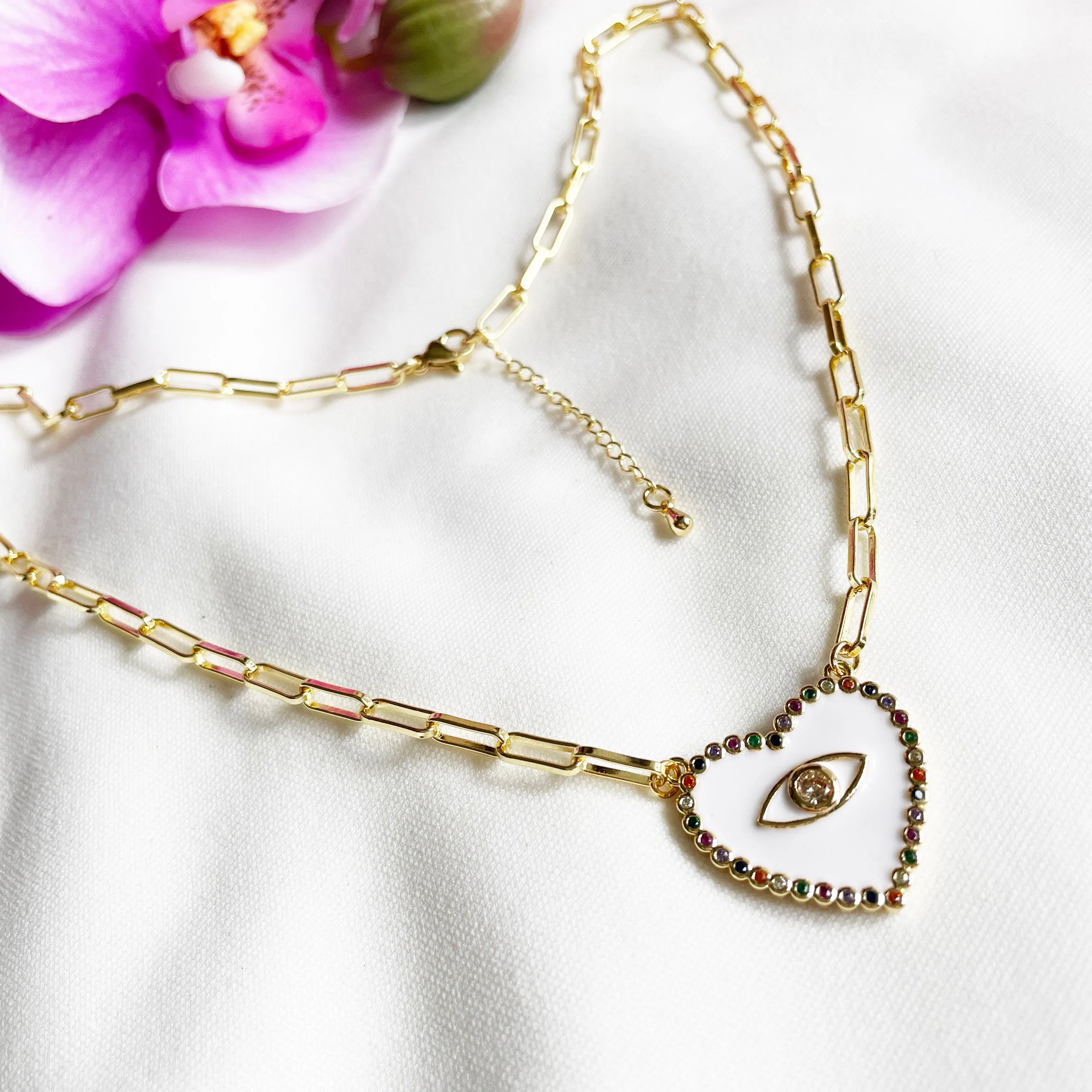 Evil Eye Heart Necklace | Lucky Charm