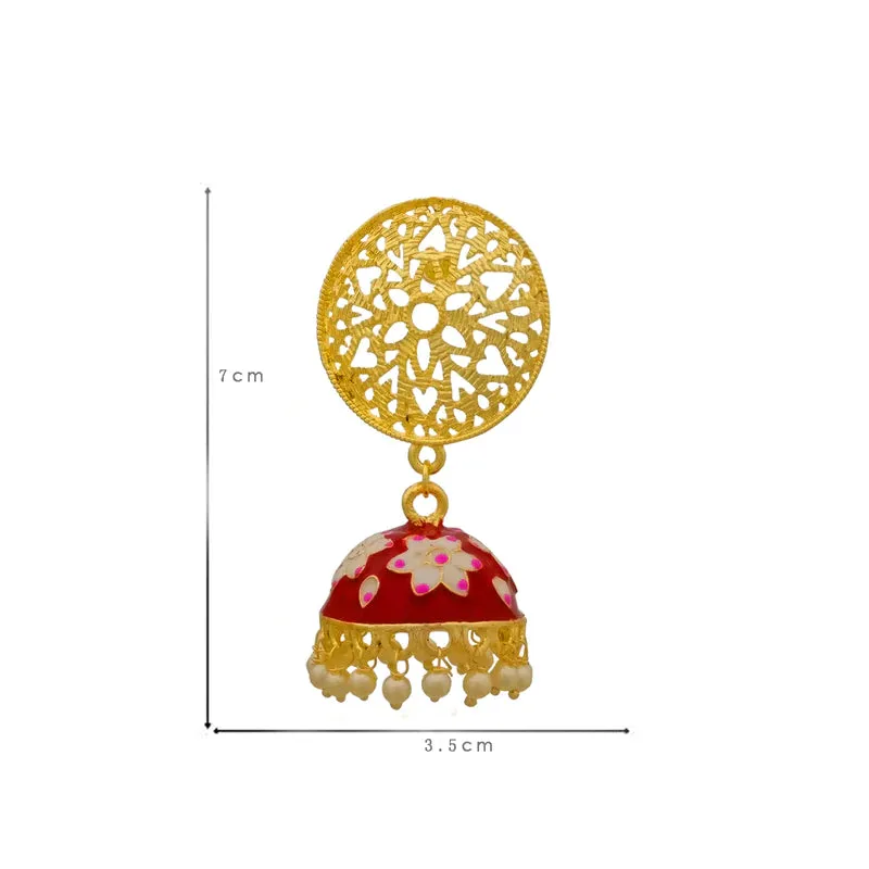 Floral Designer Jhumki with Intricate Studs