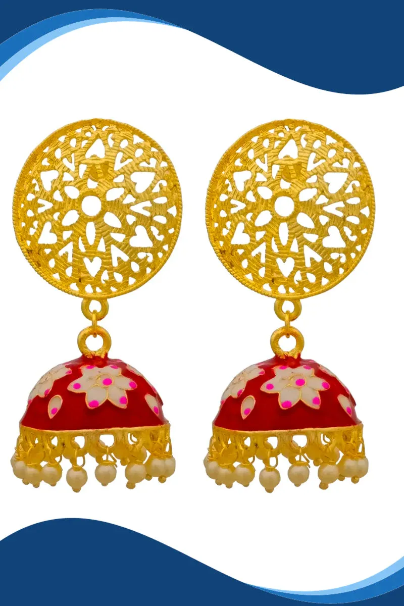 Floral Designer Jhumki with Intricate Studs