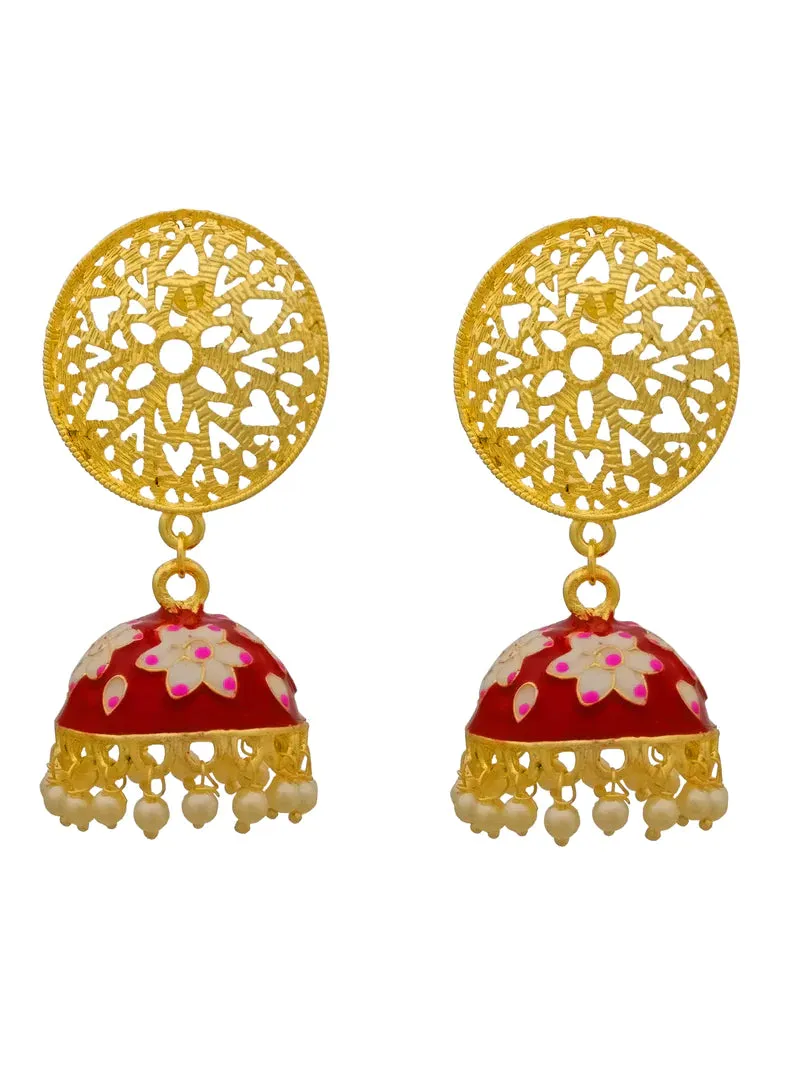 Floral Designer Jhumki with Intricate Studs