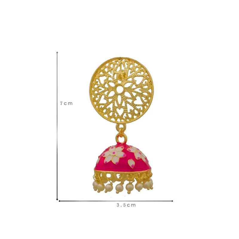 Floral Designer Jhumki with Intricate Studs