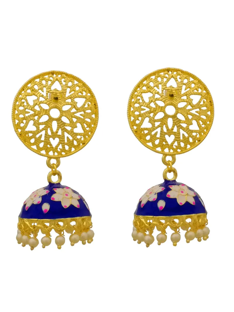 Floral Designer Jhumki with Intricate Studs