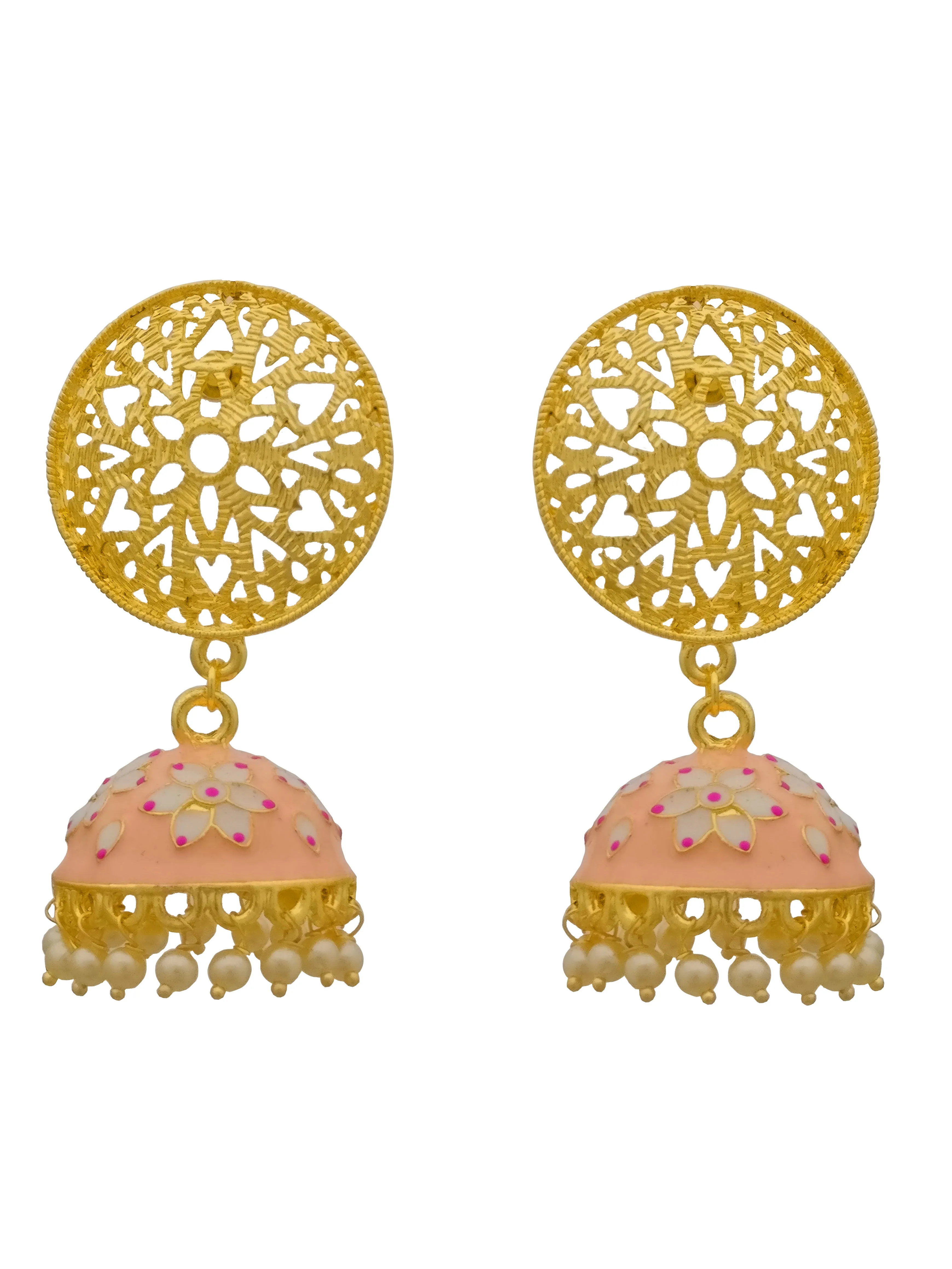 Floral Designer Jhumki with Intricate Studs