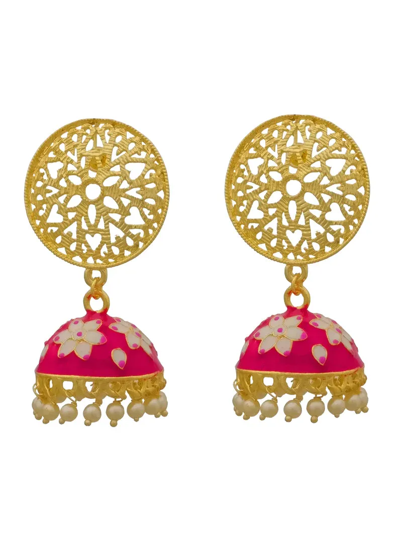 Floral Designer Jhumki with Intricate Studs