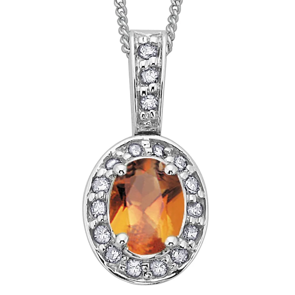 Gemstone Pendants with Diamond Halo