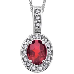 Gemstone Pendants with Diamond Halo