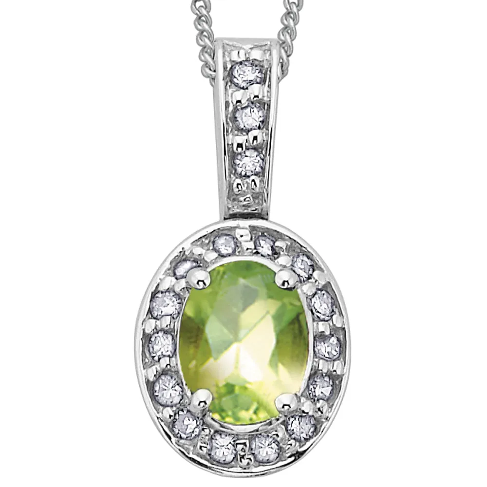 Gemstone Pendants with Diamond Halo