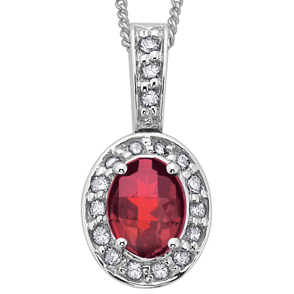 Gemstone Pendants with Diamond Halo