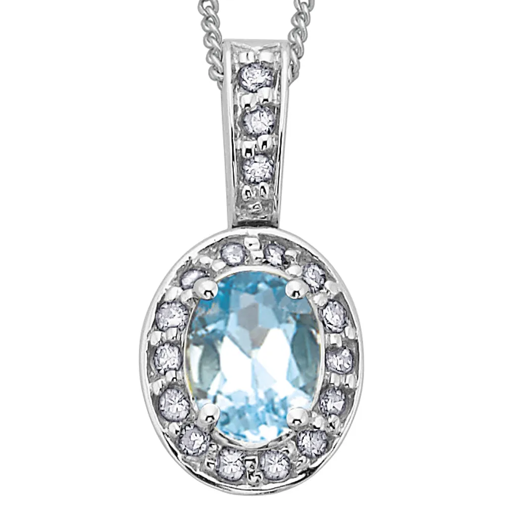Gemstone Pendants with Diamond Halo