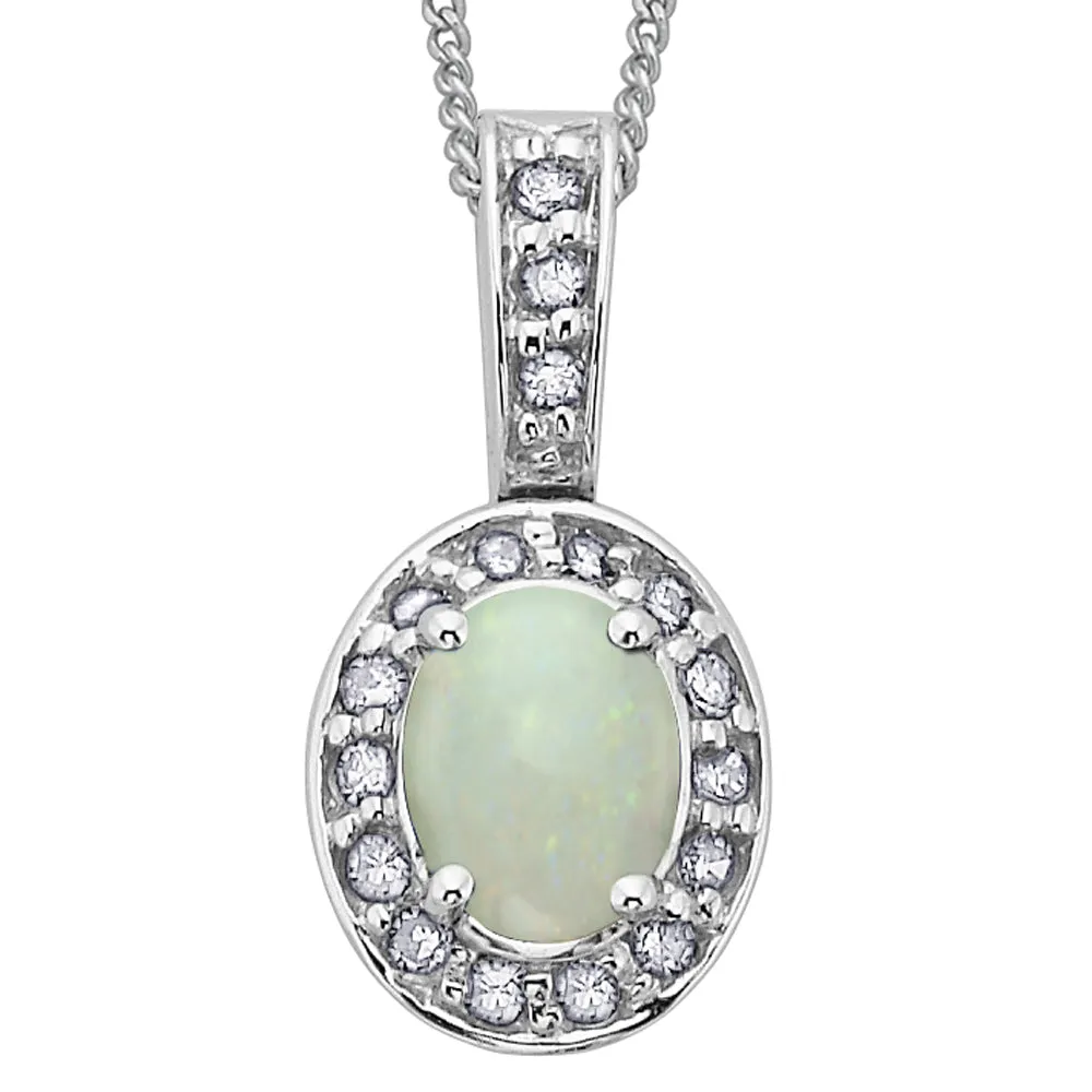 Gemstone Pendants with Diamond Halo