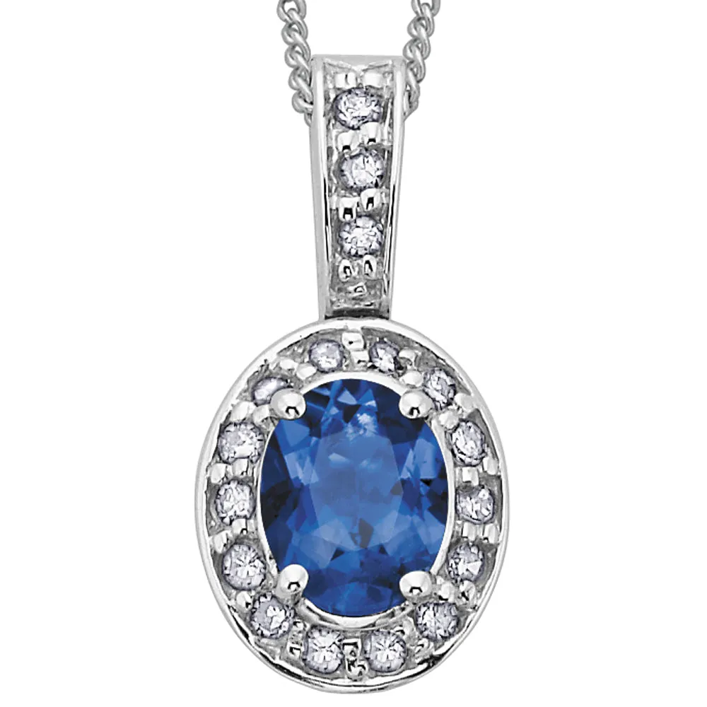 Gemstone Pendants with Diamond Halo