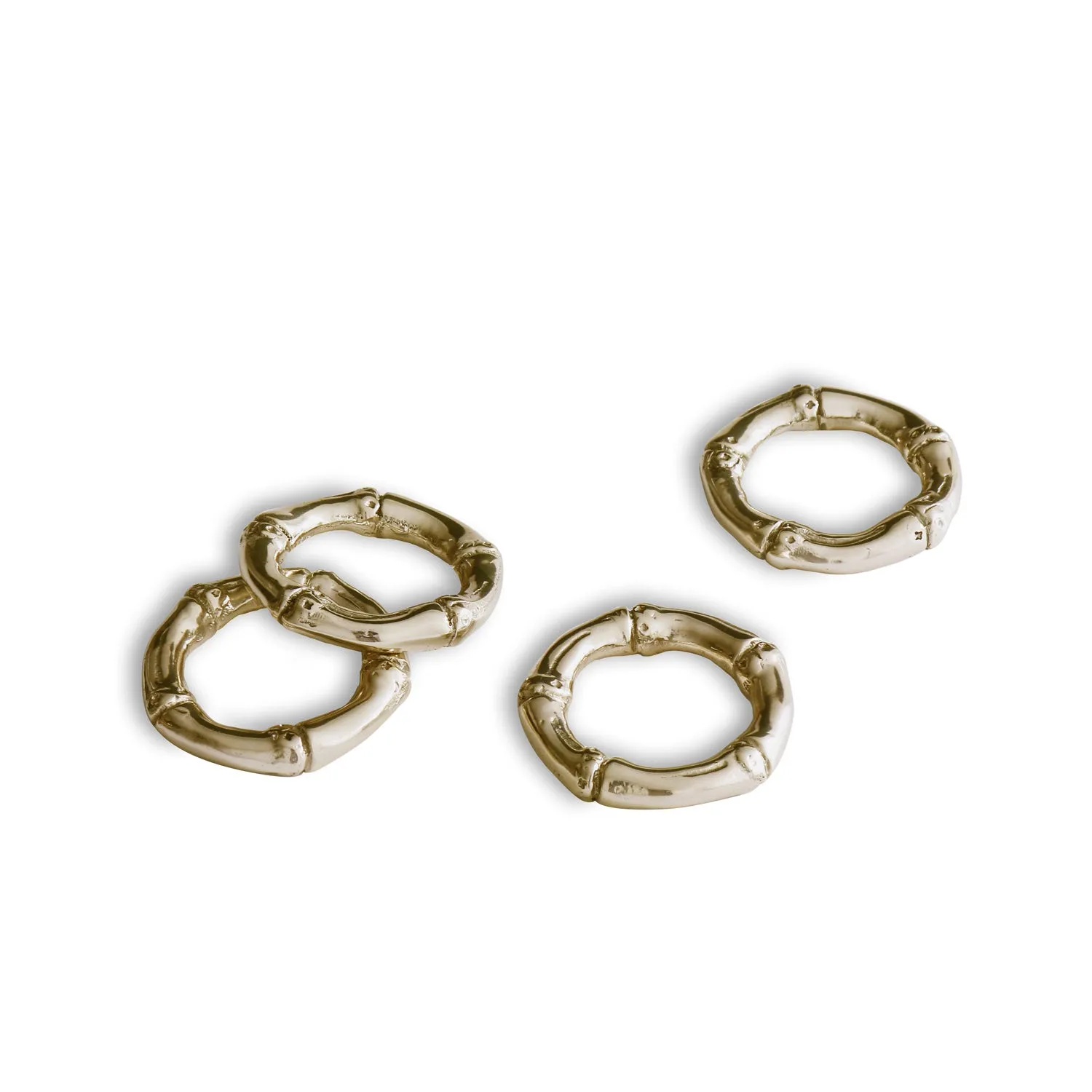 GIFTABLES Bamboo Napkin Rings Set of 4 (Gold)