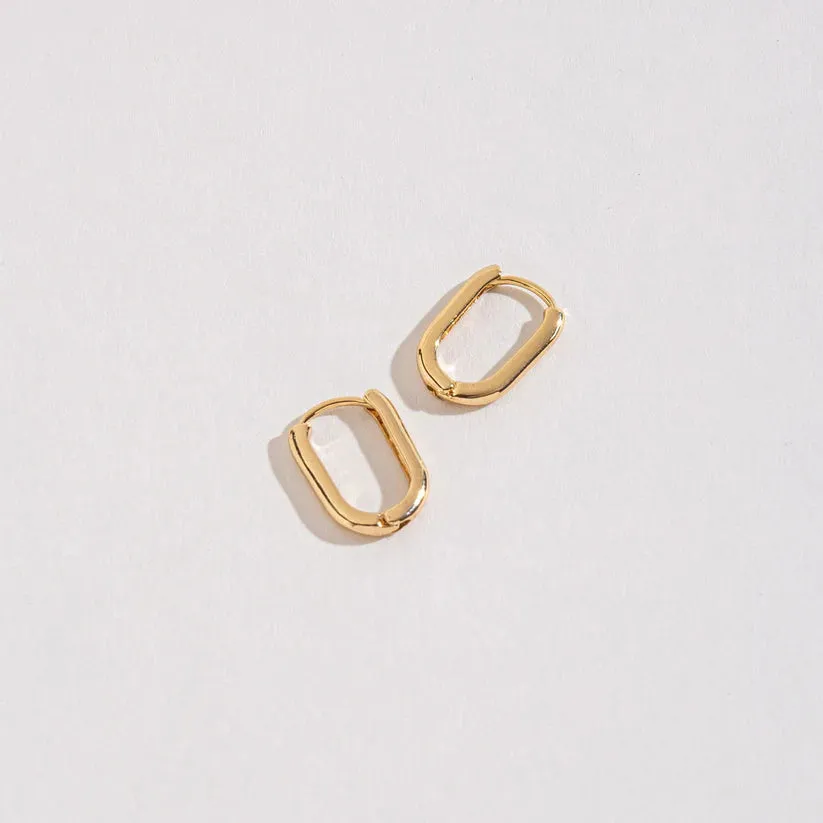 Gold Link Small Hoop Earrings