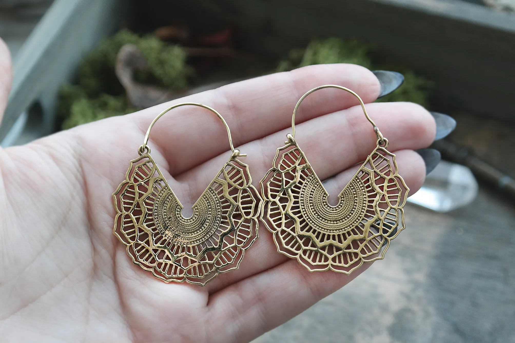Golden Maya Hoops