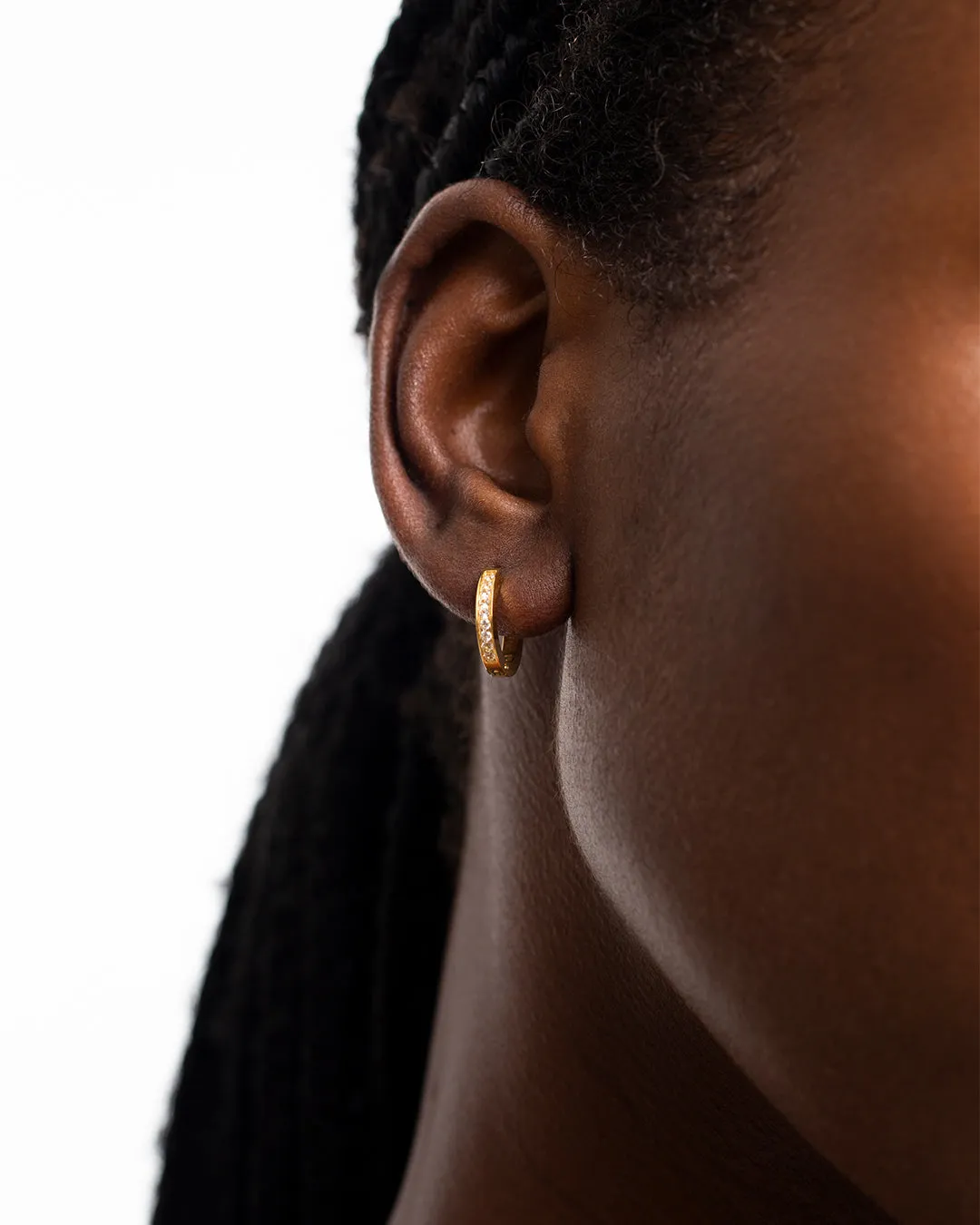 Iris White Sapphire Hoops