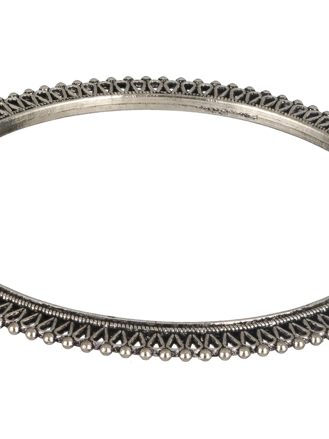 Jazz And Sizzle Set of 6 Oxidised Silver-Plated Oxidised Bangles Set